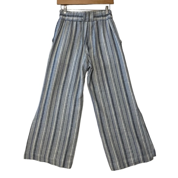 INDIGO REIN sz Small Pull On Pants Pockets Stretch Waist Wide Leg Blue White - Picture 3 of 7